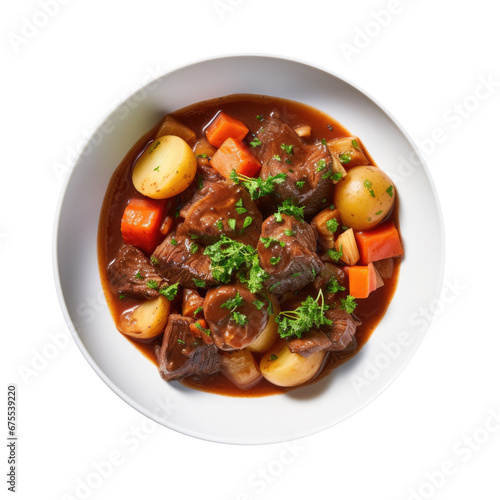 A Bowl of Beef Stew Isolate...