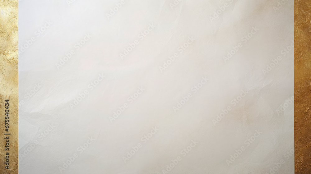 Closeup of white wall with golden frame and glitter on isolated white background with space for text or design Closeup of white wall with golden frame and glitter on isolated white background with space for text or design