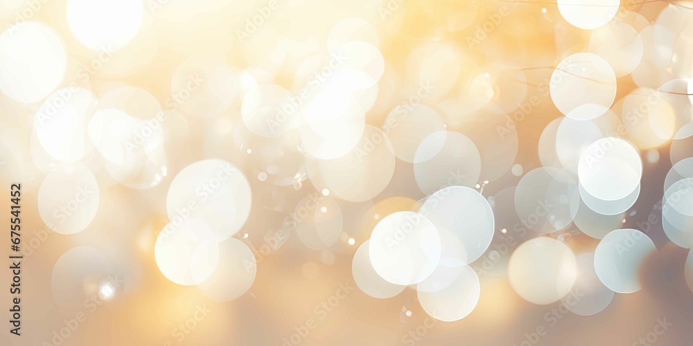 Abstract blurry orange color for background, Blur festival lights outdoor celebration and white bokeh decorative