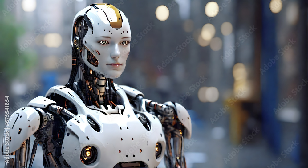 Beautiful robot with artificial intelligence Beautiful robot with artificial intelligence