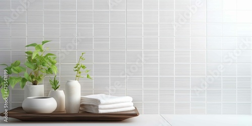 White Tile Wall Chequered Background Bathroom Texture Background