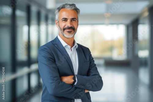 Portrait of a mature confident male middle eastern corporate manager wearing business attire