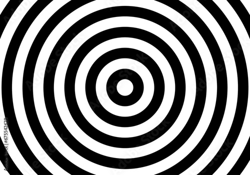Fondo de círculos concéntricos en blanco y negro photo