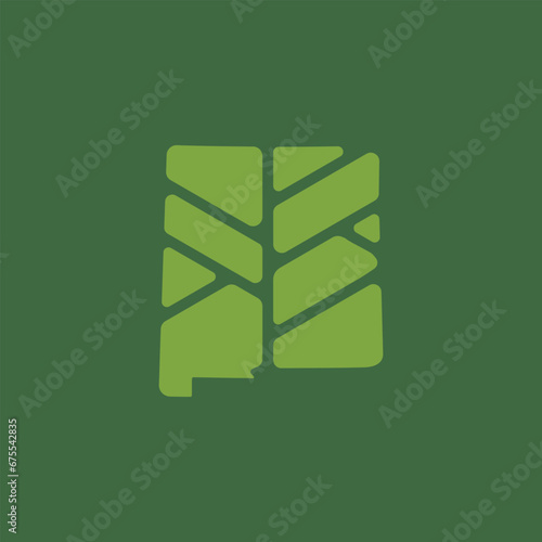 New Mexico map plant leaf logo. Creative eco and nature organic logo design template.