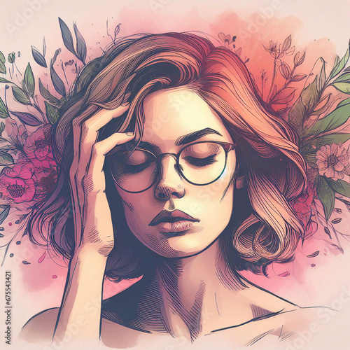 sunglasses, glasses, vector, illustration, lady, lips, style, model, art, glamour, head, person, people, party, makeup, girls, eyes, summer, 