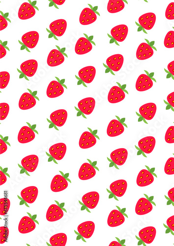 background with repetition of strawberries and red berries