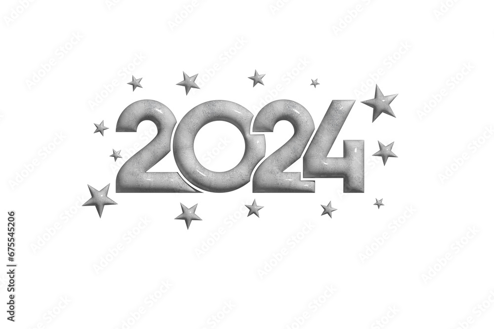 Fototapeta premium New Year 2024 Creative Design Concept