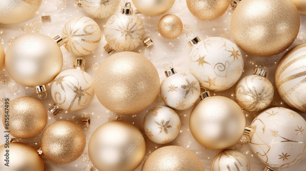  a white and gold christmas ornament surrounded by other white and gold christmas ornament ornament.  generative ai
