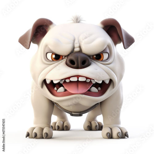 Cute Cartoon Bulldog Isolat...