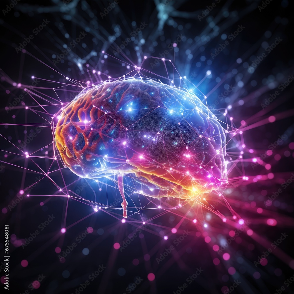 Naklejka premium Neural networks in the brain