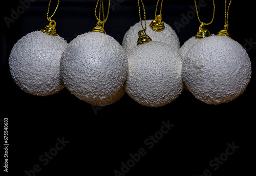 Quadro em tela enfeites de natal, bolas brancas