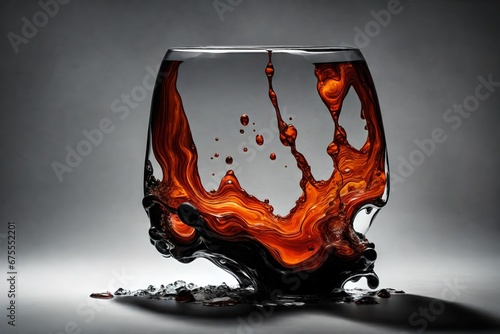 A surreal fusion of molten lava and liquid glass 