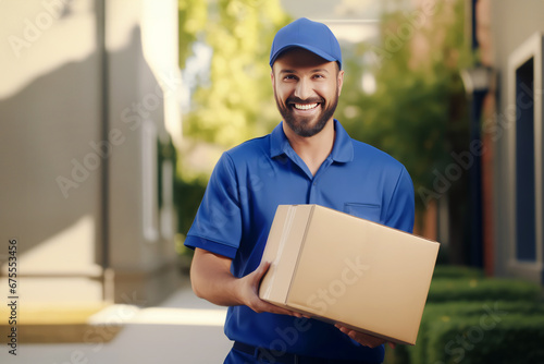 Courier delivers the parcel., delivery concept © Proxima Studio
