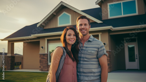 Couple bought a new house. Real estate market