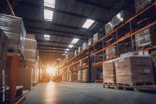 Parcel sorting room, warehouse without people