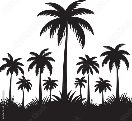 Palm Tree Silhouettes EPS Palm Tree Vector Clipart