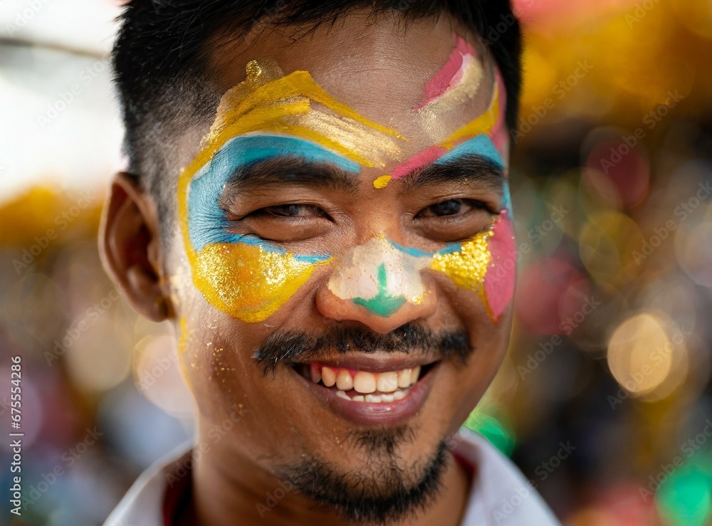 Asian smiling man, Chinese New Year Celebration Asian smiling man, Chinese New Year Celebration
