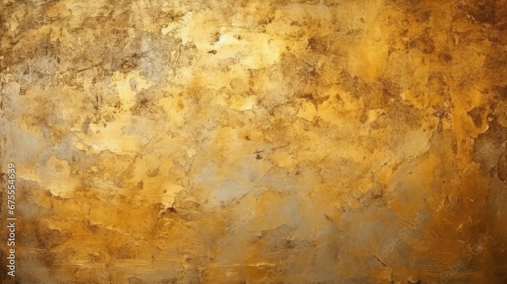 Shiny golden texture of gold concrete wall background.	