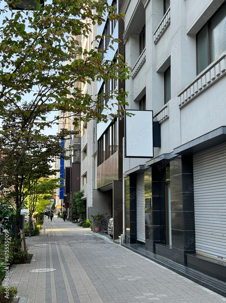 Placeholder for sleeve signage, Tokyo's central city streets Placeholder for sleeve signage, Tokyo's central city streets