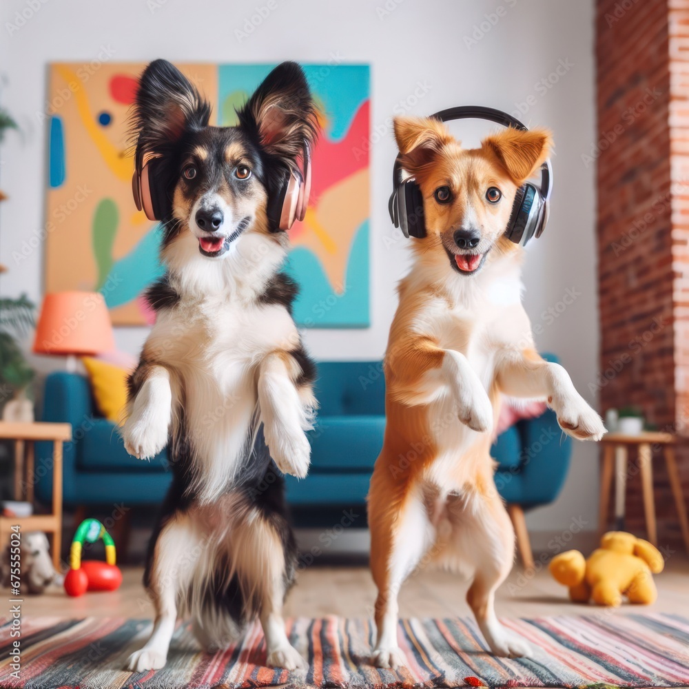 your dogs using headphones and dancing to music when are out generative ai
