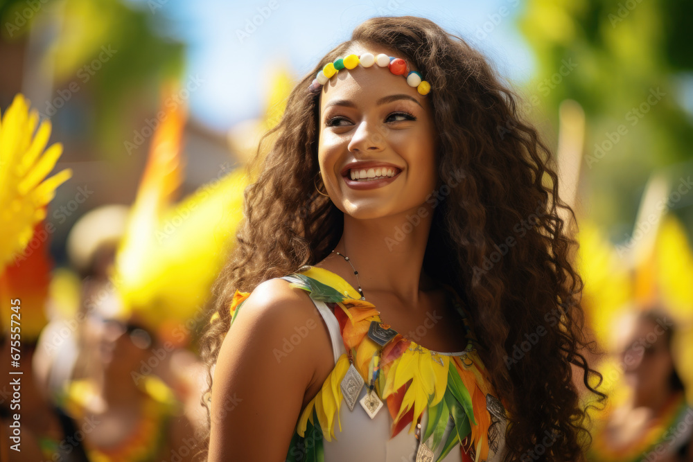 A vibrant parade with floats and colorful costumes in a regional Australia Day celebration. Concept of community pride and pageantry. Generative Ai. A vibrant parade with floats and colorful costumes in a regional Australia Day celebration. Concept of community pride and pageantry. Generative Ai.