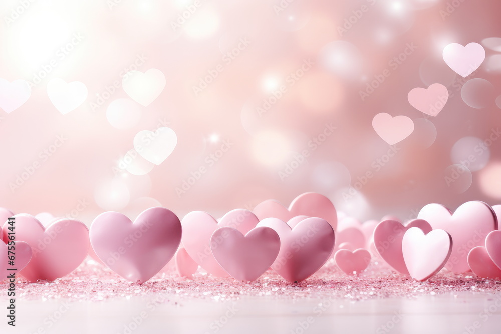 Pink Hearts on Pink Background - Love Hearts Wallpaper, Wedding Hearts, Valentine Day Background with Copy Space for a Romantic and Affectionate Banner. Perfect Celebrating Love and Special Occasions