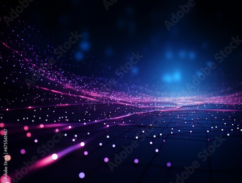 Abstract sci-fi blue and purple background, concept of digital future., AI © Vitalii But