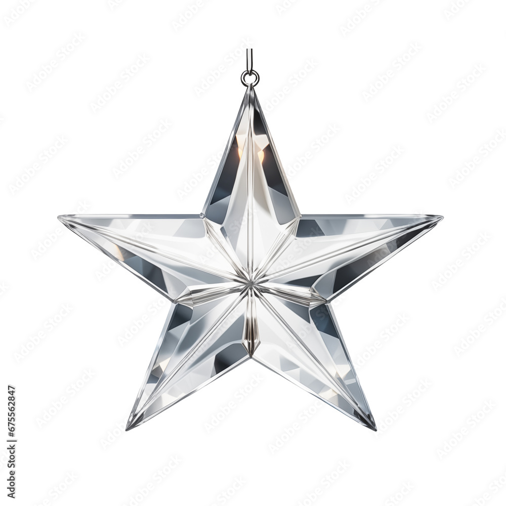 Obraz premium Hanging diamond star isolated on transparent background. Generative AI