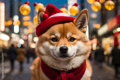 Christmas in Tokyo: A Shiba Inu's Heartwarming Smile