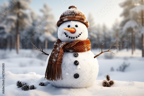 Snowman, dressed for Christmas. © SobrevolandPatagonia