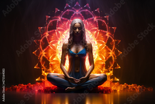 Human chakra, buddhism, meditating. Disks, of spinning energy to certain nerve bundles and major organs. Chakra therapies, yoga, healing. Refers to energy points in your body.