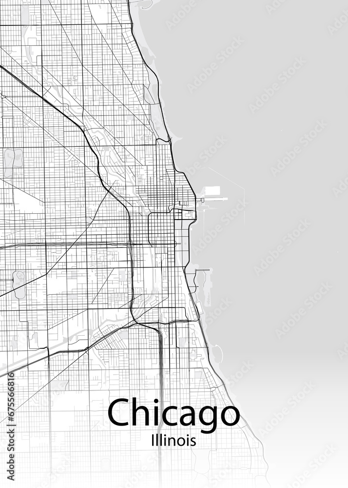 Chicago Illinois minimalist map