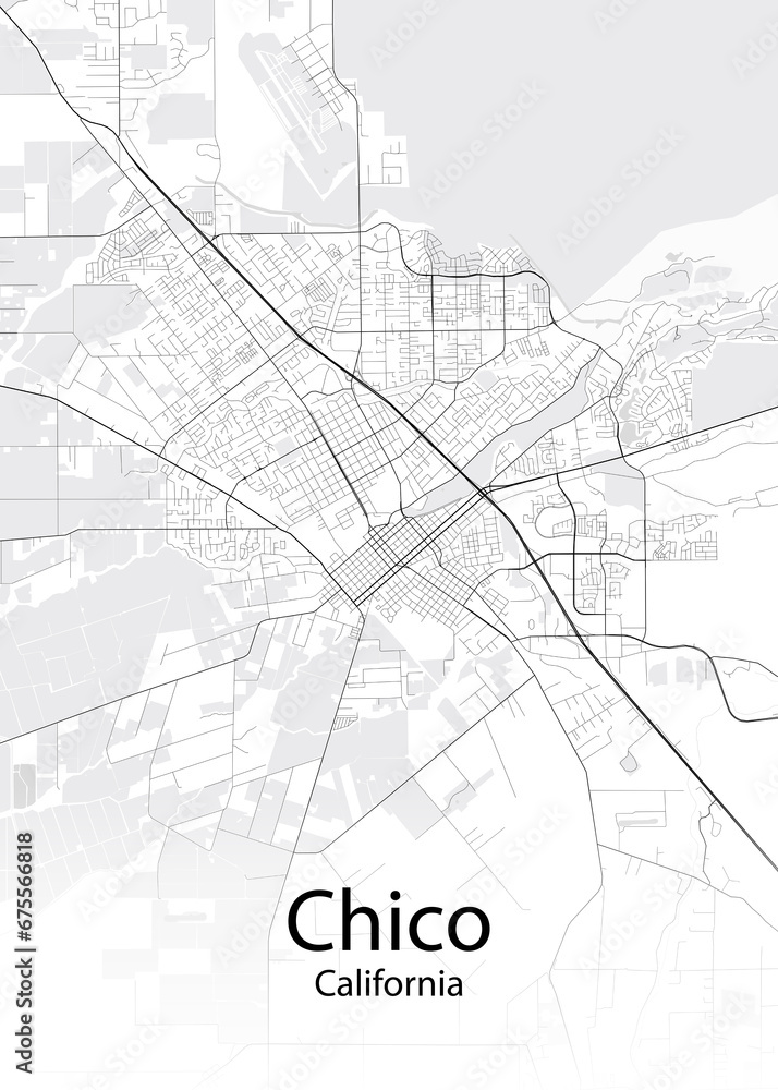 Chico California minimalist map