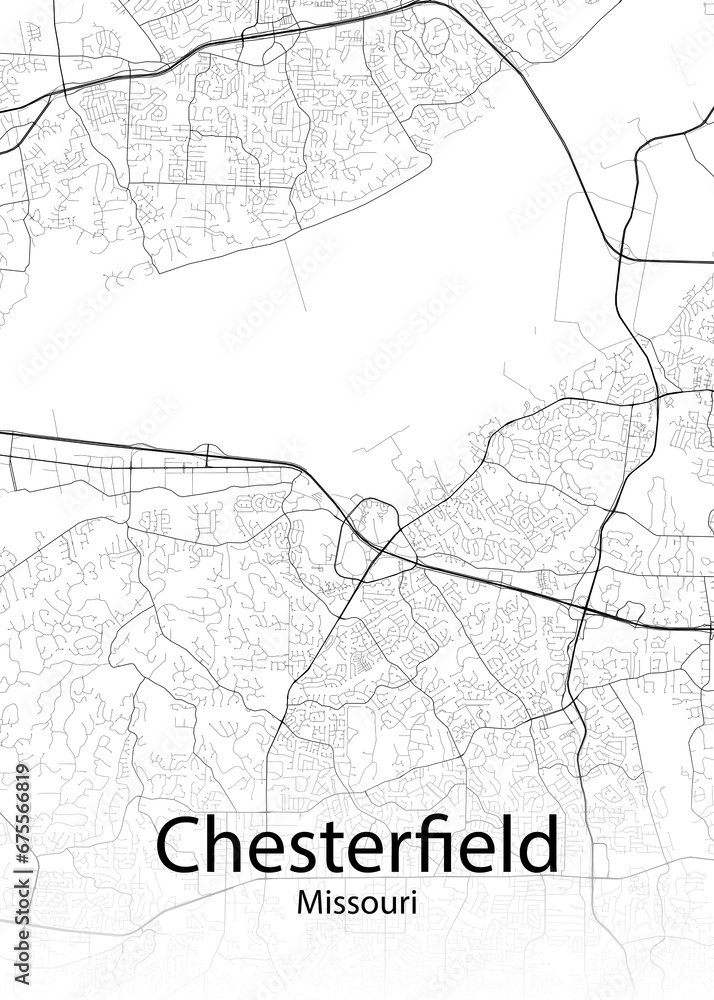 Chesterfield Missouri minimalist map
