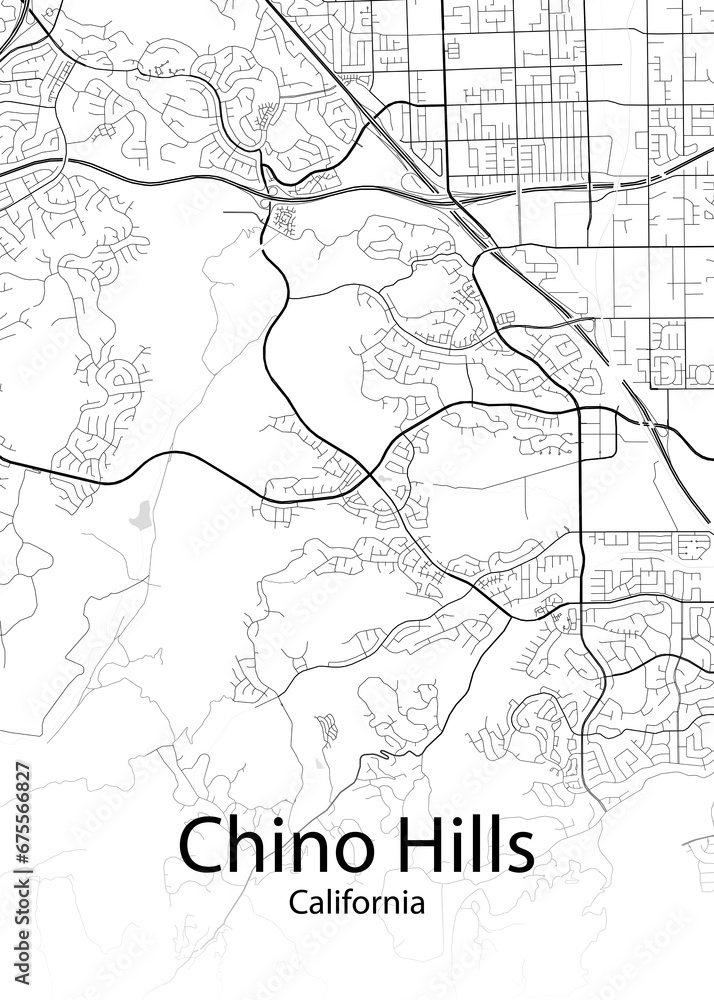 Chino Hills California minimalist map