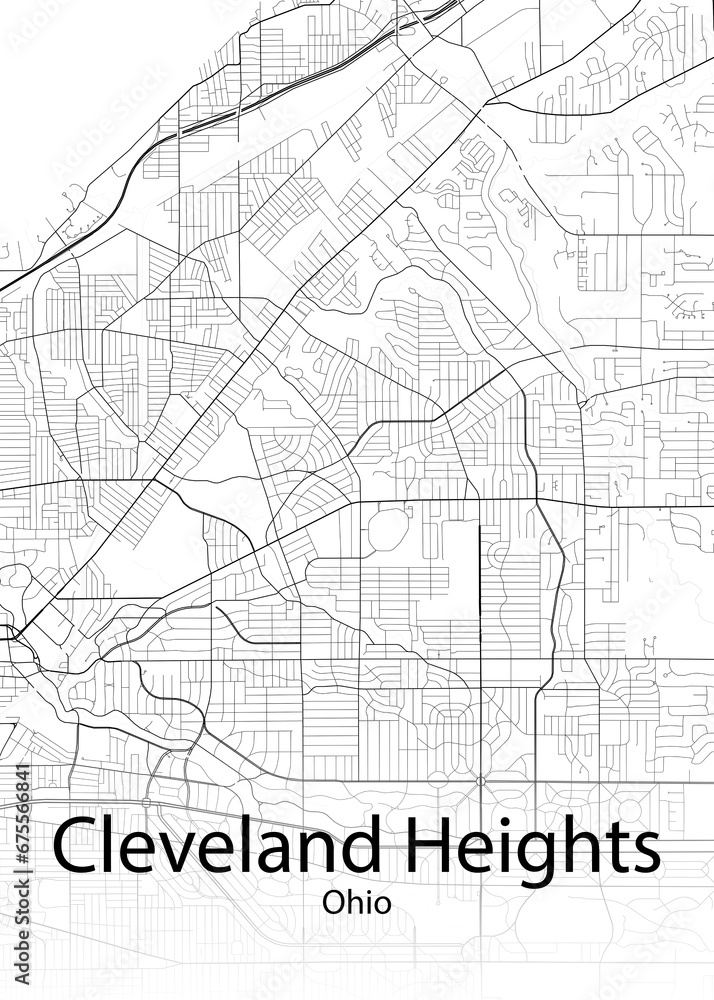 Cleveland Heights Ohio minimalist map