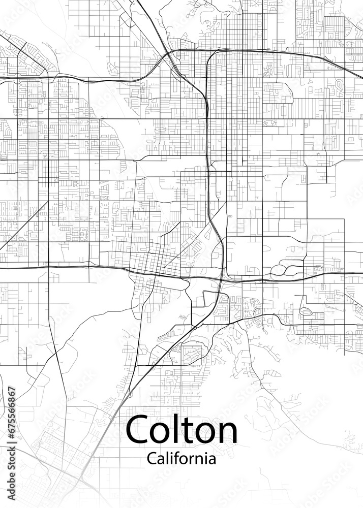 Colton California minimalist map