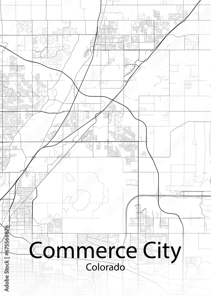Commerce City Colorado minimalist map