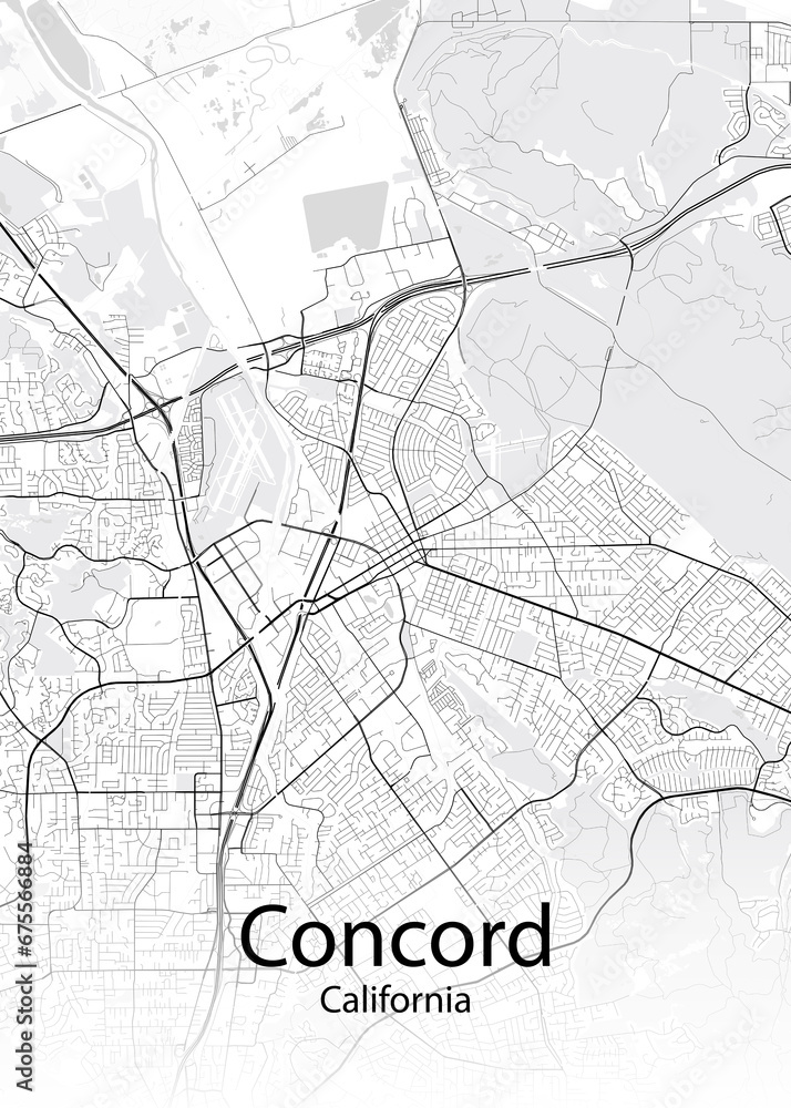 Concord California minimalist map