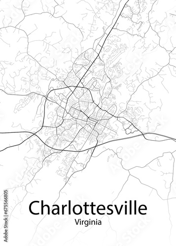 Charlottesville Virginia minimalist map photo