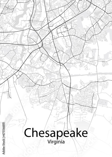 Chesapeake Virginia minimalist map