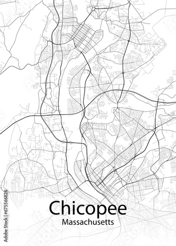 Chicopee Massachusetts minimalist map