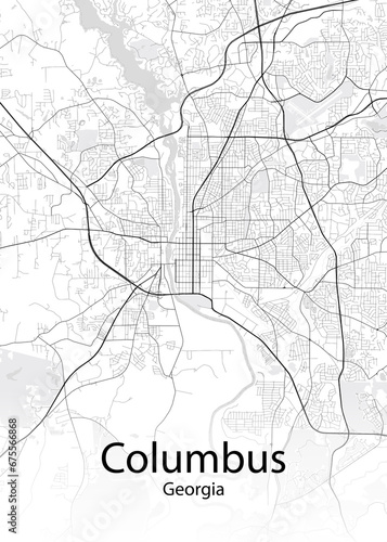 Columbus Georgia minimalist map