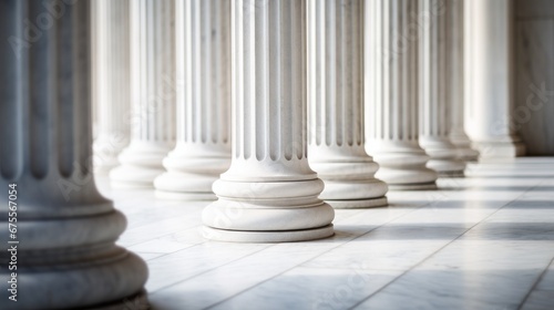 Elegant marble columns. Architectural columns