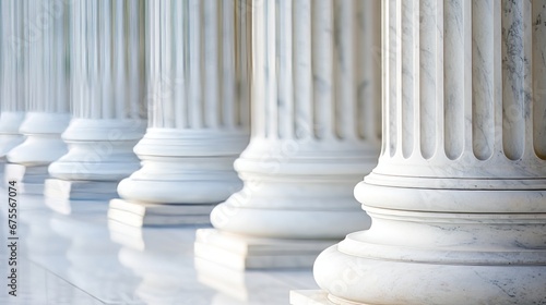 Elegant marble columns. Architectural columns photo