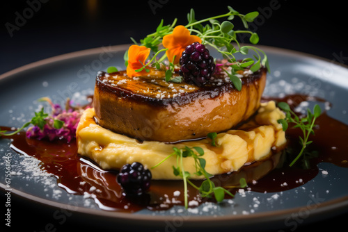 Foie gras delicately seared. photo