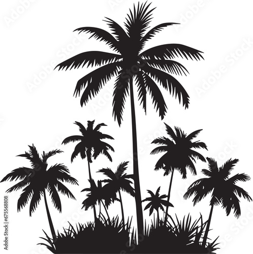 Palm Tree Silhouettes EPS Palm Vector Palm Tree Clipart