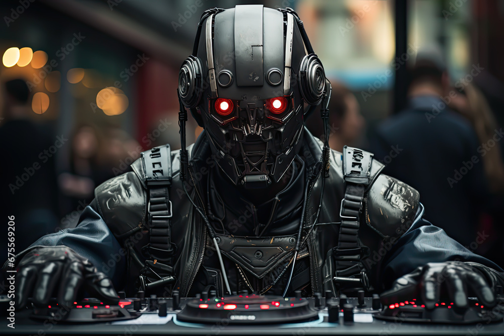 Fototapeta premium Augmented street performers entertain the crowds.