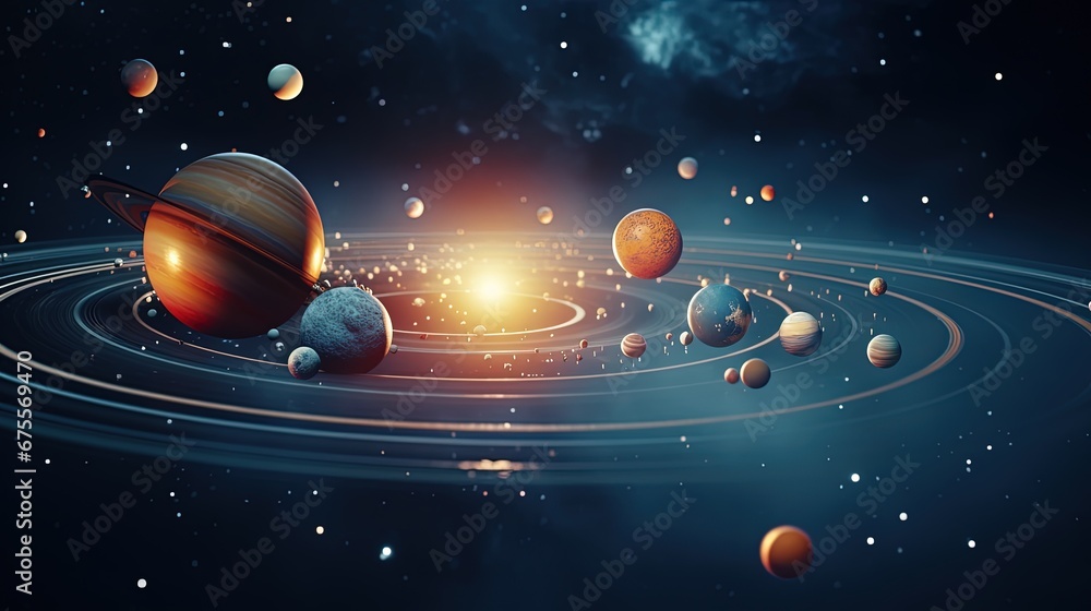 A solar system model - obrazy, fototapety, plakaty 