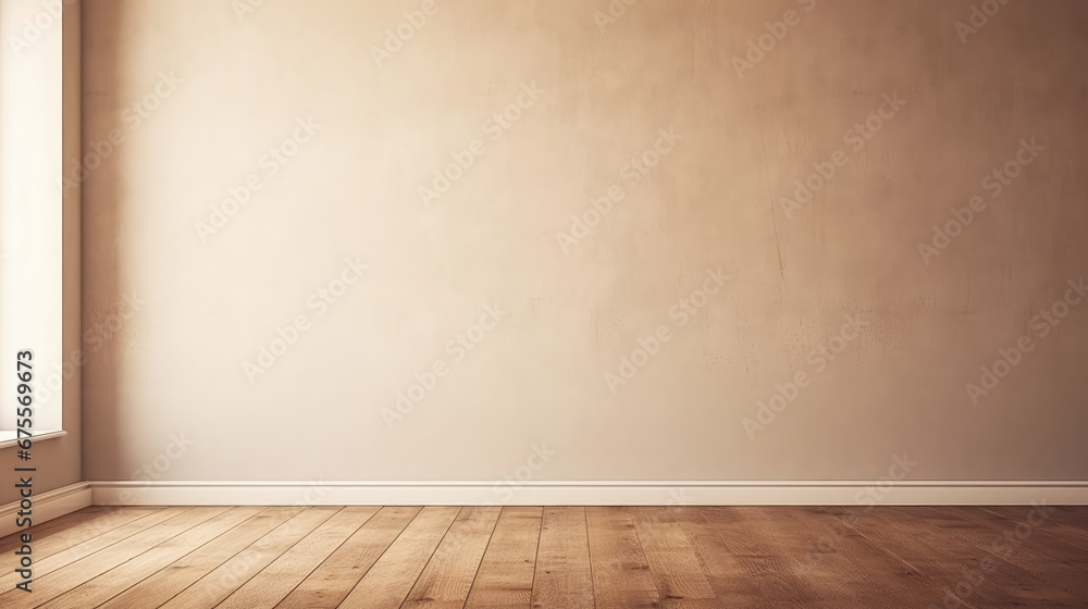 Spacious Interior: Empty Room with White Wall and Window Spacious Interior: Empty Room with White Wall and Window